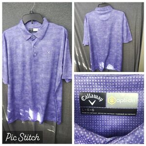 Callaway Men's Golf Polo Shirt Size Large Blue Opti-Dri Performance